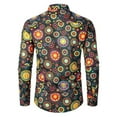 thumbnail image 5 of CONZONE Mens Buttons Down Shirts Long Sleeve Shirts For Men Trendy Floral Graphic Lapel Soft Lightweight Tops, 5 of 5
