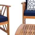 thumbnail image 5 of SAFAVIEH Fontana Outdoor Patio 4 Pc Conversational Set, Natural/Navy, 5 of 12