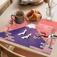 thumbnail image 3 of Japanese Placemats Set of 4 Nature Mountain Sun Blossoms Cherry Scenery Place Mats Indoor Wipeable Table Mats Washable Cloth Dining Table Placemats for Kitchen Holiday Party Home Decor 13x19 Inch, 3 of 9