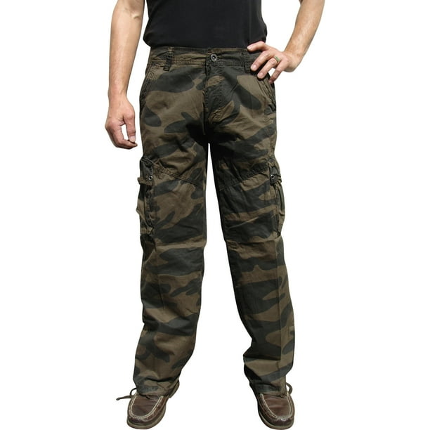 Mens Military-Style Camoflage Cargo Pants #27C1 38x34 Brown Camo ...