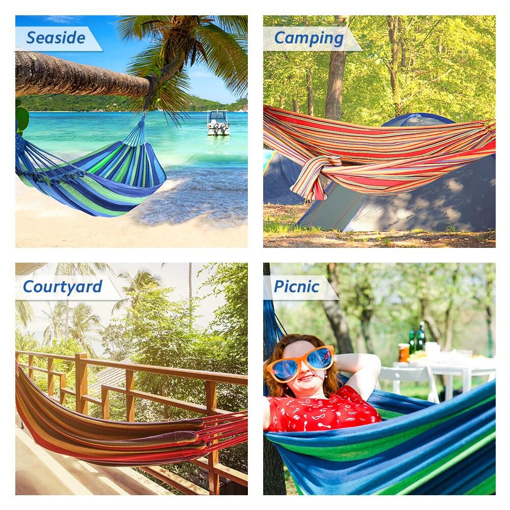 QUANFENG QF 2-Person Canvas Cotton Camping Hammock photo 5