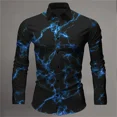 thumbnail image 1 of Camisa nueva para hombre, camisa informal con estampado de rayos, camisa de fiesta con solapa, diseño de diseñador de lujo a la moda, camisa de tela cómoda con botones, 1 of 6