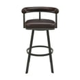 thumbnail image 4 of Armen Living Nolagam 30" Swivel Metal & Faux Leather Bar Stool in Brown, 4 of 11