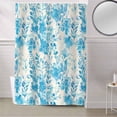 thumbnail image 5 of Fabric Shower Curtain, Blue Abstract Flowers Plants Watercolor Floral Shower Curtains with 12 Hooks Waterproof Machine Washable Bath Curtains for Bathroom, 54 x 78in, 5 of 6
