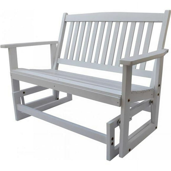 Shineco 4215WT Torrey Outdoor Glider Loveseat, White