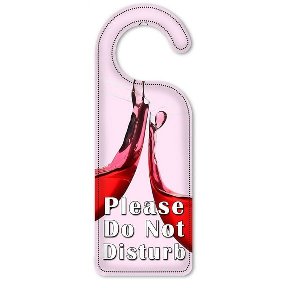 Do Not Disturb Door Knob Hanger Sign - Red Wine, Cheers