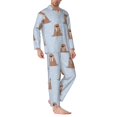 thumbnail image 2 of Balery Playful Walrus Wonders Pijama para Hombre de Dos Piezas con Manga Larga, Conjunto de Dormir y Descanso Suave con Bolsillos-Medium, 2 of 7