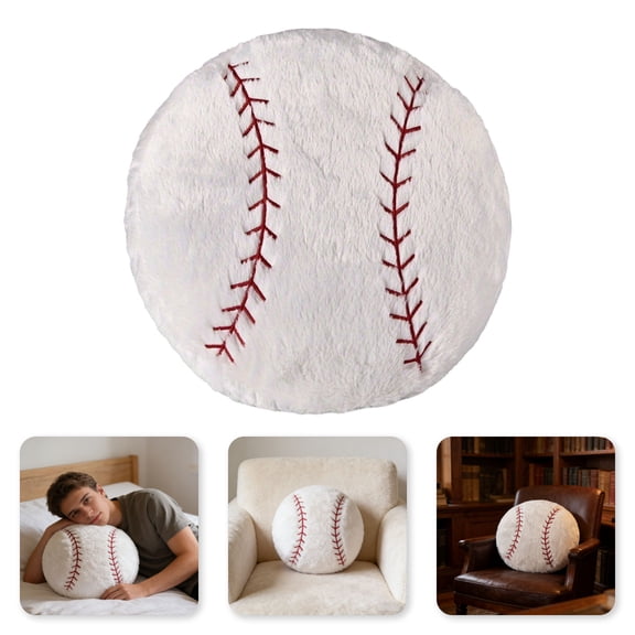 Baseball Plush, 18 inch Baseball Pillow Soft Baseball Stuffed Plushies Toy Comfortable Cushion Room Decorations Party Gift for Boy & Girls