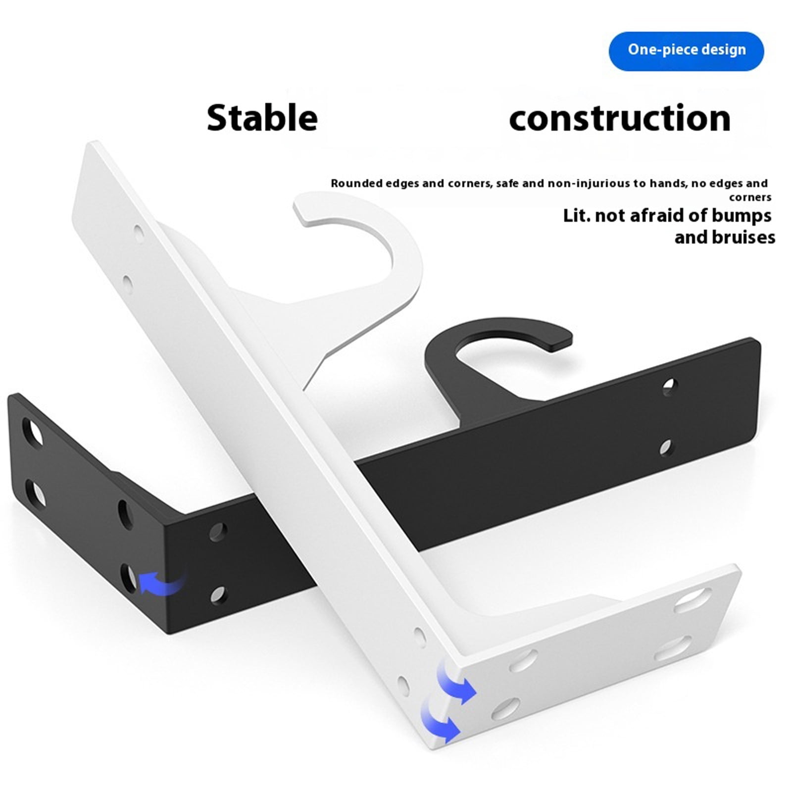 Cold Roll Steel Shelf Brackets 110kg Load Rating Wall Mount Hardware Accessory for Kitchen Laundry Room Organization