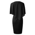 thumbnail image 2 of TSADFHJI Jupes en Tricot pour Femmes Robe Longue Unie à Manches Cape Col en V en Chiffon Robe Formelle L Noir, 2 of 4