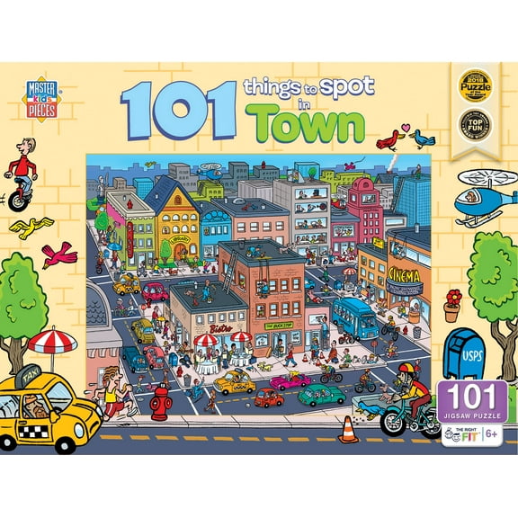MasterPieces 100 Piece Kids Jigsaw Puzzle - 101 Things to Spot in Town