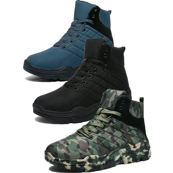 Men's Winter Snow Boots Fur Lined Water Repellent Warm Comfort High Top Outdoor Ankle Boots