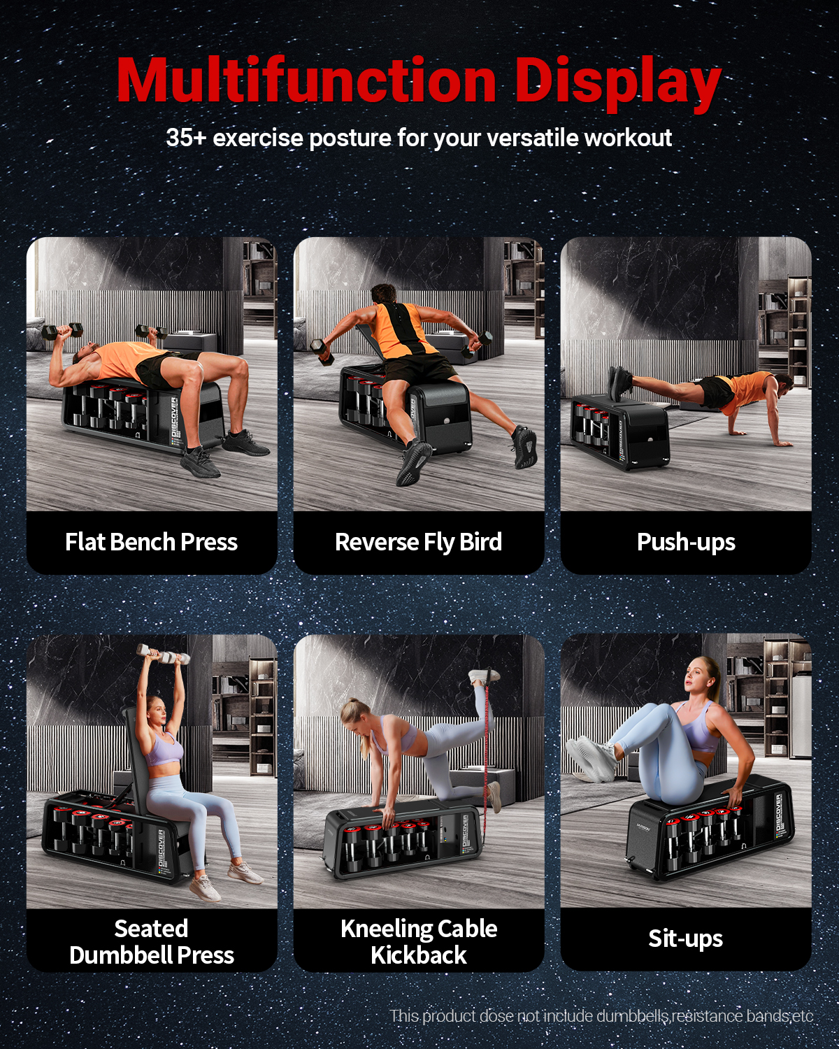 HARISON Muiti-Function Dumbbell Bench For Home Gym With 1200LBS Capacity, Adjustable Weight Bench (Dumbbells Not Included)
