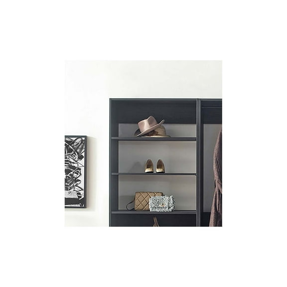 Klair Living Prosper Freestanding Walk in Wood Closet System in Gray/Black