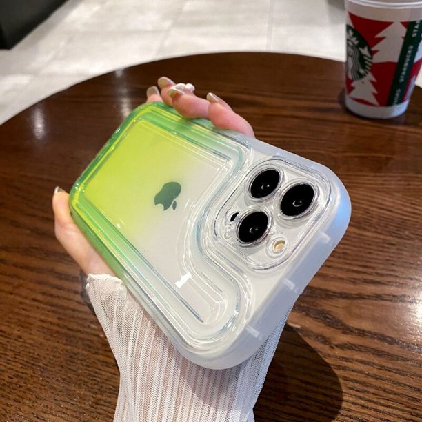 Funda de teléfono transparente de lujo para iPhone 14, 13, 12, 11 Pro Max Plus, parachoques de color degradado, a prueba de golpes Fivean unisex
