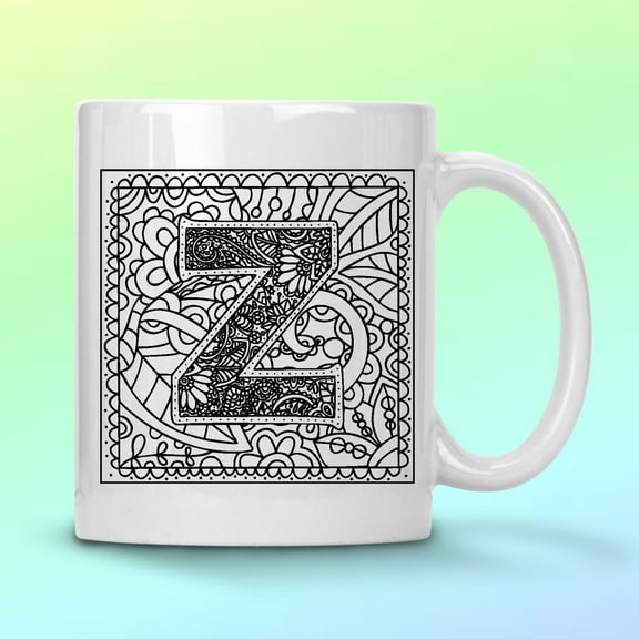 WHITE COFFEE MUG 11 OZ MONOGRAM Z