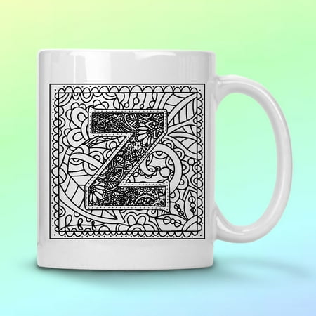 

WHITE COFFEE MUG 11 OZ MONOGRAM Z