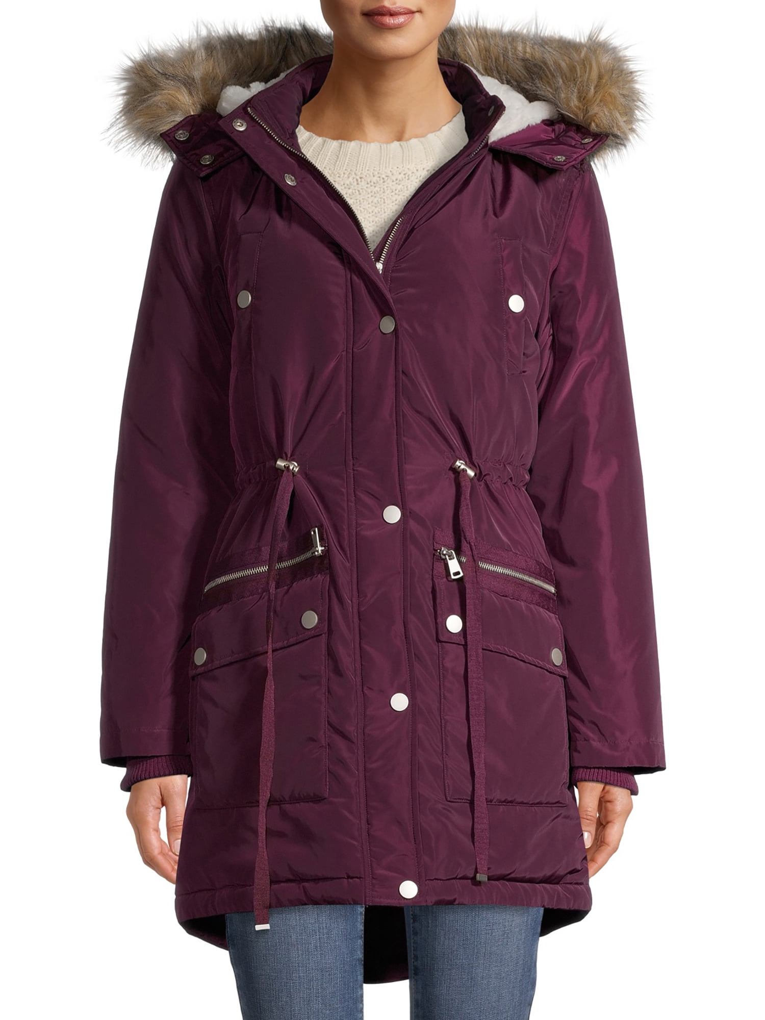 lipsy faux fur hood parka