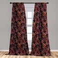 thumbnail image 5 of Ambesonne Flower Curtains, Japanese Vivid Florals, Pair of 28"x63", Black Orange Mustard, 5 of 5