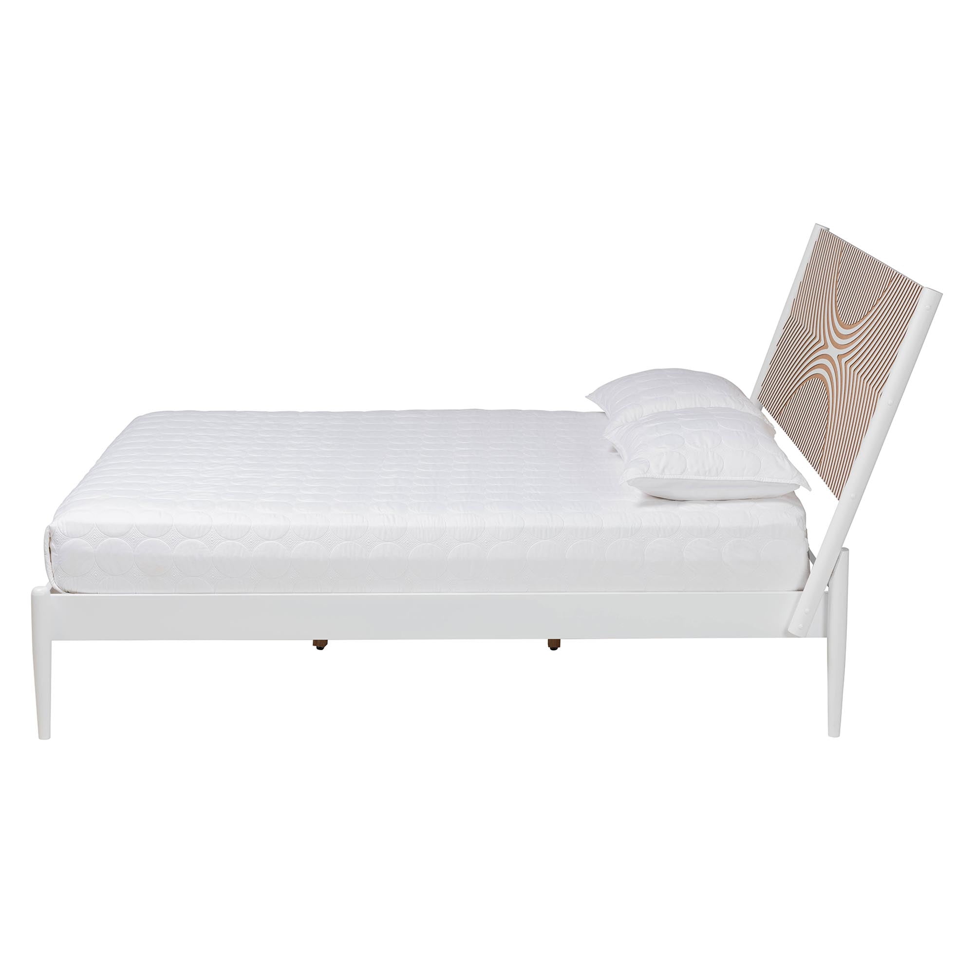 Baxton Studio Louetta Coastal Platform bed, Queen, White