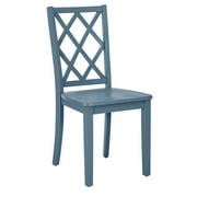 Linon Nico Wood Side Chair X Back Design in Crisp Graphite Gray Finish
