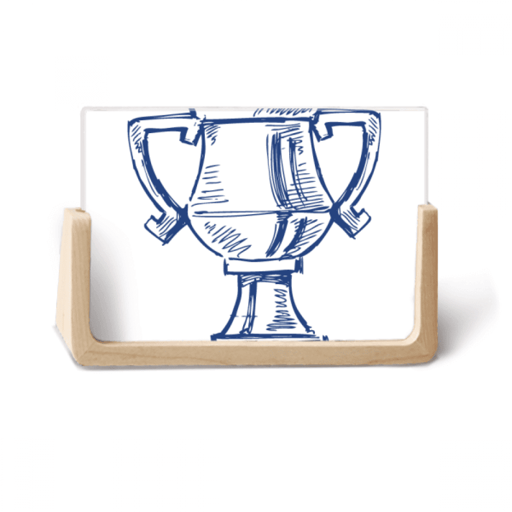 Football Championship Trophy Blue Photo Wooden Photo Frame Tabletop