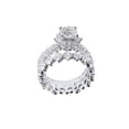 thumbnail image 2 of Dujiujun 2Pcs Wedding Ring Rhinestones Shining Shiny Electroplating Elegant Daily Wear Alloy Finger Ring Wedding Supplies Daily Use, 2 of 7