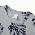 thumbnail image 4 of PatPat Family Matching Leaf Print Tee or Strap Dress Cotton Grey Set, 4 of 6