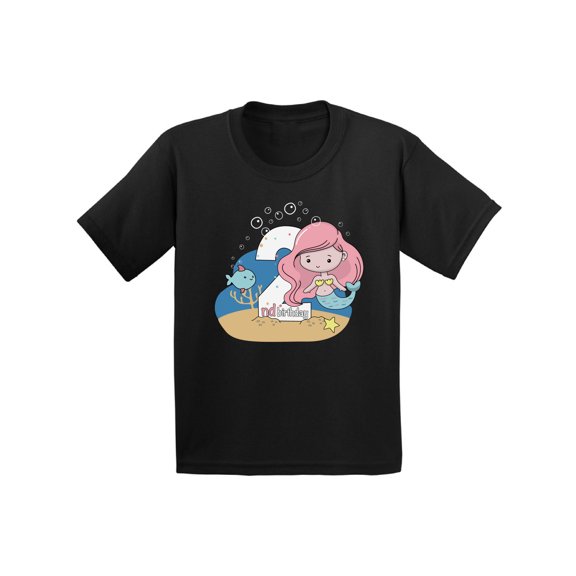 Awkward Styles Mermaid Girl Second Birthday Infant Shirt Mermaid 2nd Birthday Girl Shirts Cute Baby Girl Birthday Tshirt Mermaid Birthday Party Mermaid Gifts for 2 Year Old 2nd Birthday Party for Baby