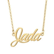 18k Gold Plated Jada Pendant Relationship Name Necklace Family Kid Names Jewelry