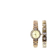 Elgin Adult Female Analog Watch Set with Arrow Link Design in Gold (EG1010ST)