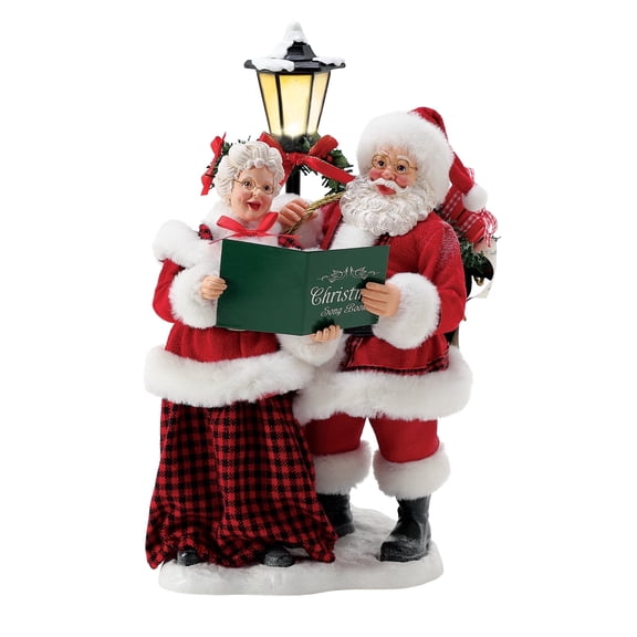 Department 56 Possible Dreams Santa and Mrs. Claus Merry Carolers Multicolor Christmas Figurine 13.5in H