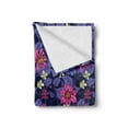 thumbnail image 2 of Floral Soft Flannel Fleece Throw Blanket, Tropicana Orchids Rainforest Wilderness Style Hawaiian Seascape Theme, Cozy Plush for Indoor and Outdoor Use, 70" x 90", Violet Magenta Indigo, by Ambesonne, 2 of 6