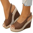 thumbnail image 6 of Eltusu Women Espadrilles Wedge Sandals, Adjustable Dress No Slip Open Toe Platform Shoes 41 Size 8.5, 6 of 8