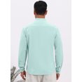 thumbnail image 3 of DARING DIVA Men's Stand Collar Long Sleeves Button Down Linen Shirts XL Light Green, 3 of 7