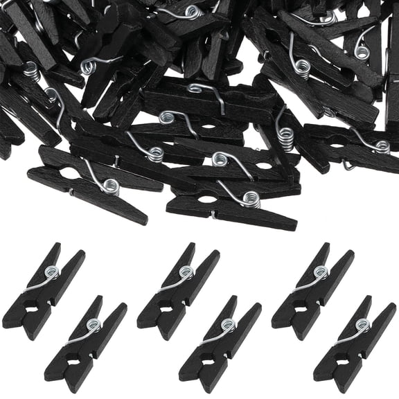 Toyvian Cloths Pins Mini Natural Wooden Paper Clips Coated Paint 100Pcs For Craft Projects