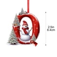 thumbnail image 3 of AZXY Christmas Hanging Ornament, Q Monogram Initial Alphabet Acrylic Christmas Tree Ornament with Snowman, Personalized Custom Xmas Hanging Decor for Christmas Tree, Indoor Home Christmas Decor, 3 of 7