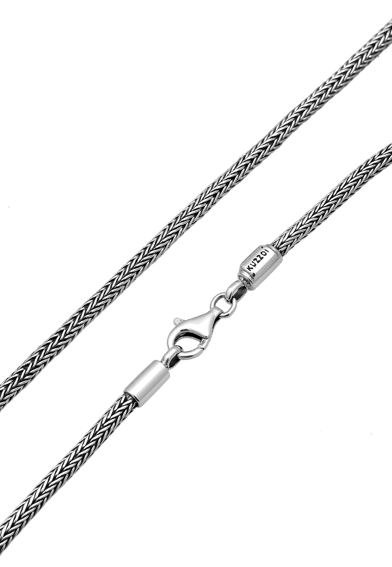 KUZZOI Men 0.12" Snake Chain Necklace 925 Silver Oxidized 20-24 inch