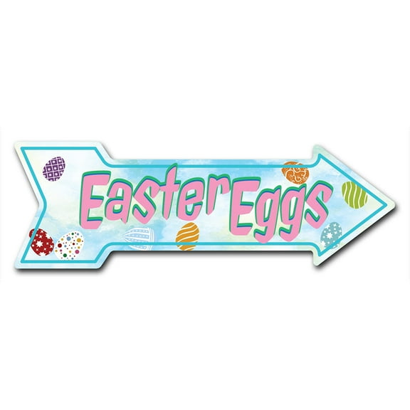 SignMission 12 x 36 in. Indoor & Outdoor Decor Direction Sticker Vinyl Wall Decals - Easter Eggs - 24 in.