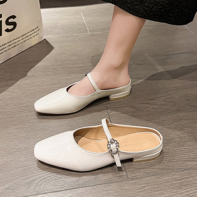 2023 nuevos zapatos de tacón bajo para mujer cabeza cuadrada Retro tacón cuadrado tacones altos ocio primavera y otoño moda mujer zapatos individuales36 Gao Jinjia LED