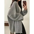 thumbnail image 4 of Open Front Oversized Knit Cardigan &ndash; Cozy Relaxed Fit Winter Layer for Women, 4 of 18