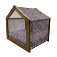 thumbnail image 2 of Purple Pet House, Alluring Flowering Nature Circular Geometric Pattern of Floral Composition, Outdoor & Indoor Portable Dog Kennel with Pillow and Cover, 5 Sizes, Violet Beige Black, by Ambesonne, 2 of 5