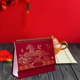 thumbnail image 2 of Jiibva 2026 Red Table Calendar Chinese Style Desk Planner Standing Flip Calendar for Home Office Academic Family Supplies, 2 of 7