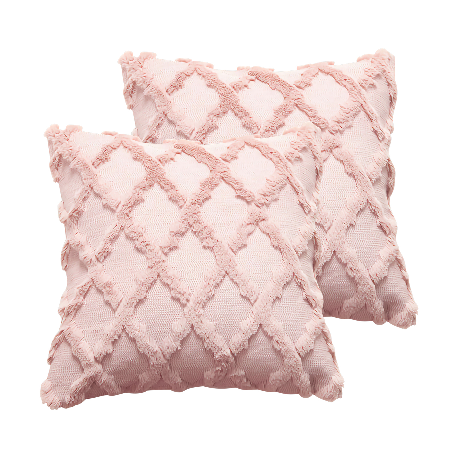 Auvideal 20x20 Throw Pillows Covers Sofa Pillows Set of 2 Pink Couch