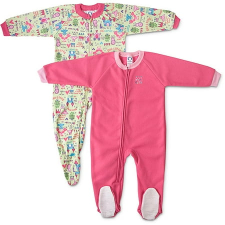 Gerber - Baby Girls' Blanket Sleepers, 2-Pack