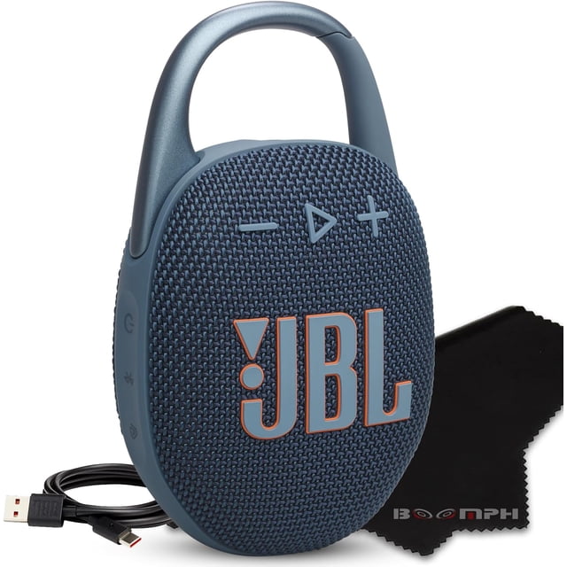 JBL Clip 5 Altavoz Bluetooth portátil, IP67 iermeable y a prueba de polvo, batería de larga duración, azul, solución de tela de alto rendimiento integral de Boom H para tu experieia de sonido en