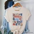 thumbnail image 6 of America Land of the Free T-Shirt, Retro Floral Independence Day Tee, 6 of 6