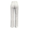 thumbnail image 4 of Pants for Women Elastic Waist Fashion Sequined Sparkling High Waisted Wide Leg Flared Nightclub Wear Casual Trousers Trendy Dressy Silver 4XL, 4 of 6
