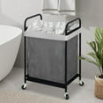 thumbnail image 2 of Laundry Hamper, 90L Rolling Laundry Sorter Cart with Removable and Washable Liner Bag, Clothes Hamper with Wheels and Metal Handle for Laundry Room and Bedroom, Gray, 2 of 12