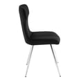 thumbnail image 5 of Modern Side Chairs Set of 2, Black Velvet Upholstered Dining Chairs with Chrome Metal Legs, Contemporary Accent Chairs for Kitchen or Dining Room, 5 of 10